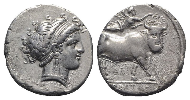 Southern Campania, Neapolis, c. 320-300 BC. AR Didrachm (20mm, 7.48g, 12h). Head...