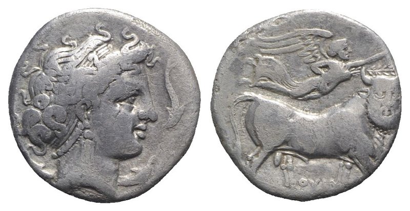 Southern Campania, Neapolis, c. 300 BC. AR Didrachm (20mm, 7.12g, 12h). Diademed...