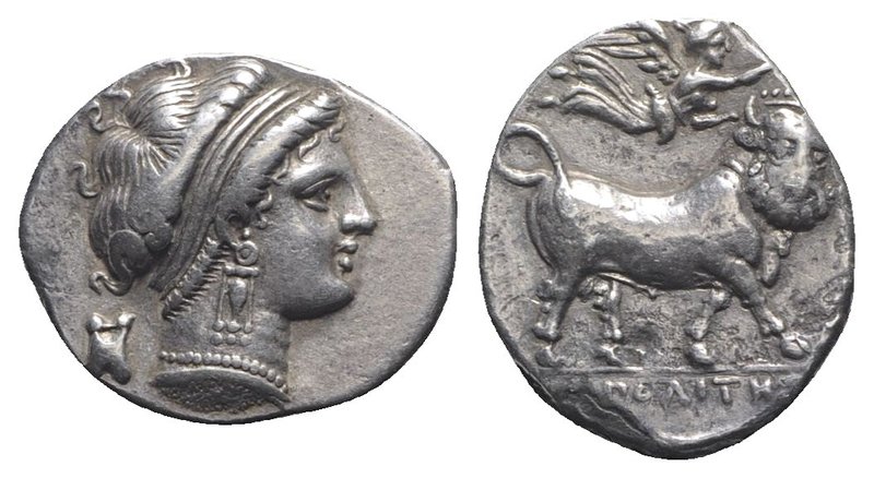 Southern Campania, Neapolis, c. 300-275 BC. AR Didrachm (19mm, 7.12g, 9h). Head ...