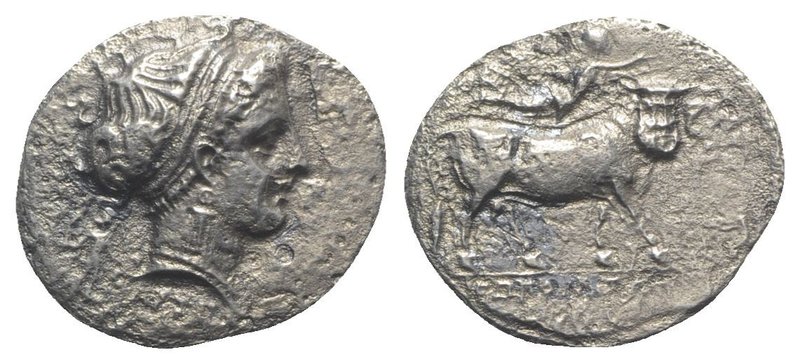 Southern Campania, Neapolis, 300-275 BC. AR Didrachm (19.5mm, 5.32g, 6h). Head o...