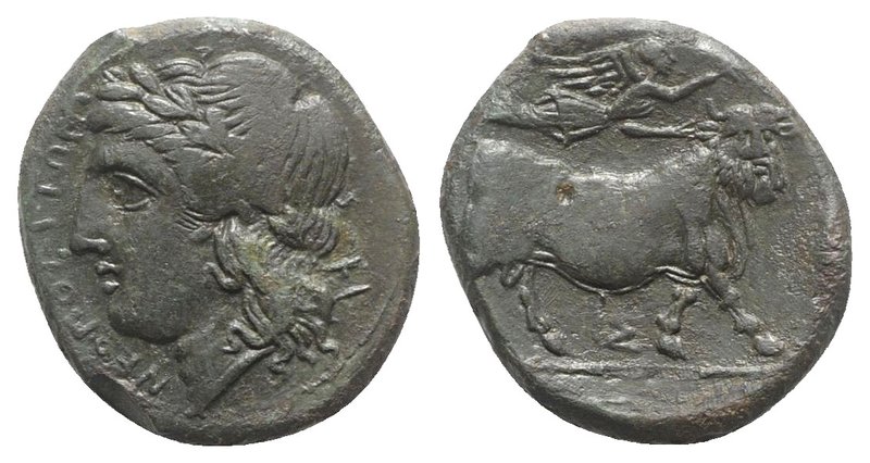 Southern Campania, Neapolis, c. 270-250 BC. Æ (20.5mm, 5.99g, 1h). Laureate head...