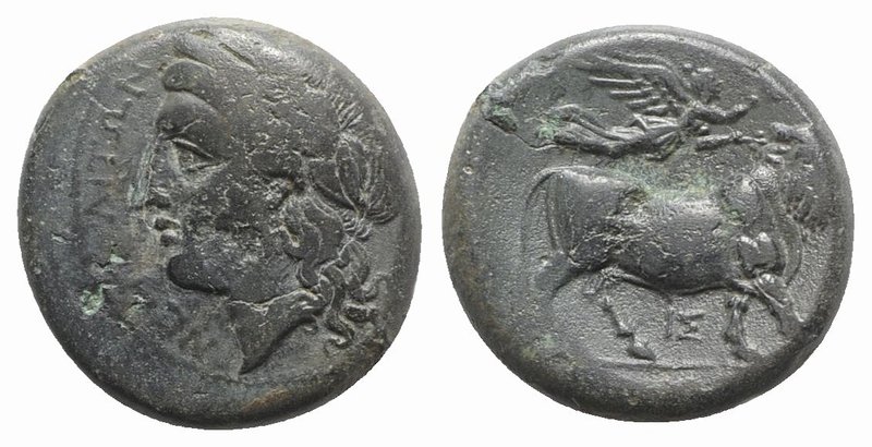 Southern Campania, Neapolis, c. 270-250 BC. Æ (19mm, 5.91g, 3h). Laureate head o...