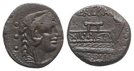 L. Trebanius, Rome, 135 BC. Æ Quadrans (18.5mm, 4.42g, 9h). Head of Hercules r., wearing lion’s skin. R/ Prow r. Crawford 241/4; RBW 997. Small area o...