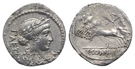 Roman Imperatorial, C. Considius Paetus, Rome, 46 BC. AR Denarius (19mm, 3.60g, 6h). Diademed and laureate head of Venus r. R/ Victory, holding wreath...