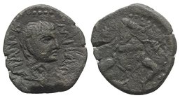 Augustus (27 BC-AD 14). Sicily, Panormus. Æ (24mm, 5.70g, 6h). Bare head r.; c/m: tetrastyle temple(?). R/ Triskeles with central gorgoneion; grain ea...