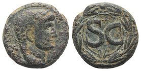 Augustus (27 BC-AD 14). Seleucis and Pieria, Antioch. Æ As (25mm, 15.37g, 12h), AD 4/5. Laureate head r. R/ Large S C within wreath. Cf. RPC I 4260. N...