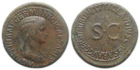 Agrippina Senior (died AD 33). Æ Sestertius (37mm, 32.92g, 6h). Rome, AD 42-3. Draped bust r. R/ Legend around large S • C. RIC I 102 (Claudius). Brow...