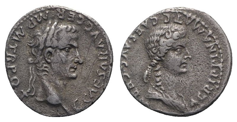 Gaius (Caligula) with Agrippina Senior (37-41). AR Denarius (17mm, 3.42g, 6h). L...