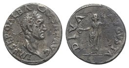 Galba (68-69). Fourrèe Denarius (18mm, 2.91g, 7h). Rome, 68-9. Laureate and draped bust r. R/ Livia standing l., holding patera and sceptre. RIC I 189...
