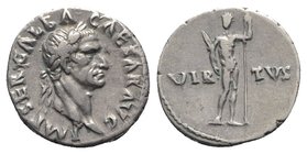 Galba (68-69). AR Denarius (18mm, 3.50g, 6h). Rome. Laureate head r. R/ Virtus standing facing, holding parazonium and spear. RIC I 236; RSC 343. VF -...