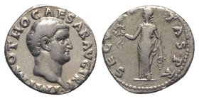 Otho (AD 69). AR Denarius (17mm, 3.24g, 6h). Rome, 15 January–8 March. Bare head r. R/ Securitas standing l., holding wreath and sceptre. RIC I 10; RS...