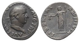 Vitellius (AD 69). AR Denarius (18.5mm, 3.34g, 6h). Rome, c. late April-20 December. Laureate head r. R/ Libertas standing facing, head r., holding pi...