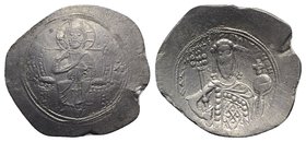 Alexius I (1081-1118). AR Histamenon Nomisma (31mm, 4.44 g, 6h). Constantinople, 1082-1087. Christ Pantokrator enthroned facing. R/ Crowned facing bus...