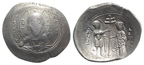 Alexius I (1081-1118). AR Histamenon Nomisma (27mm, 2.95g, 6h). Thessalonica, 1082-1087. Facing bust of Christ Pantokrator. R/ St. Demetrius standing ...