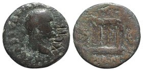 Ostrogoths, Uncertain king, early to mid 6th century. Æ 42 Nummi (26mm, 8.63g, 6h). Countermarked early imperial bronze issue. Mark of valuation (XLII...