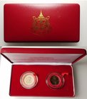 Thailand, coin set with two 10 Baht, Suwit Khunkitti. With original case