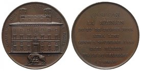 France, Bronze Medal 1829 (41mm, 33.34g, 12h). ACAD ROY DES B. ARTS DE FR A ROME. R/ COUTAN LA REUNION DU 1er DE CHAQUE MOIS AURA LIEU LUNDI 2 NOVEMBR...