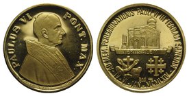 Papal, Paolo VI (1963-1978). AV Medal 1964 (25mm, 9.97g, 12h), opus: F. Mina. PAVLVS VI PONT MAX. R/ AD MEM PEREGRINATIONIS PAVLVS VI TERRAM SANCTA. M...