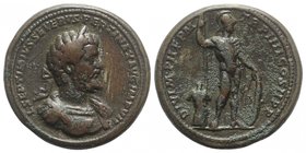 Paduan Medals, Septimius Severus (193-211). Æ "Medallion" (38mm, 37.37g, 11h). Later strike. Laureate and cuirassed bust r. R/ Mars standing r., holdi...