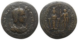 Paduan Medals, Annia Faustina (Augusta, AD 221). Æ "Medallion" (36mm, 28.94g, 12h). ANNIA AYPHΛIA ΦAYCTЄINA CЄB, Diademed and draped bust r., set on c...