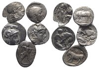 Magna Graecia, lot of 5 AR Fractions, to be catalog. Lot sold as is, no return