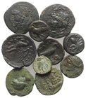 Lot of 10 Æ Greek coins, including Magna Graecia and Sicily. Lot sold as is, no return
