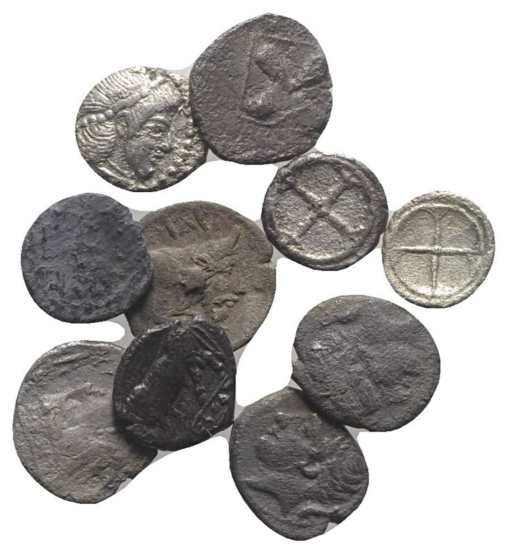 Sicily, lot of 10 AR Greek Fractions, to be catalog. Lot sold as is, no return
