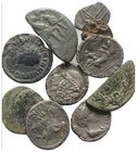 Mixed lot of 10 Greek and Roman AR and Æ coins, some cut or chipped. Lot sold as is, no return