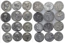 Lot of 12 Roman Imperial AR Denarii, including Augustus, Vespasian, Domitian, Trajan and Hadrian. Lot sold as is, no return