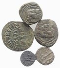 Italy, Sicily. Lot of 5 Æ and BI coins, to be catalog. Lot sold as is, no return