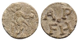Roman PB Tessera, c. 1st century BC - 1st century AD (15mm, 2.98g, 12h). Diana(?) standing r. R/ AP / FH. VF