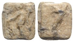 Roman PB Tessera, c. 1st century BC - 1st century AD (17mm, 6.62g, 12h). Fortuna standing l., holding rudder and cornucopiae. R/ Cornucopia. VF