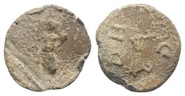 Roman PB Tessera, c. 1st century BC - 1st century AD (19.5mm, 4.07g, 12h). Fortuna standing l., holding rudder and cornucopiae. R/ Rudder; DH to l., C...