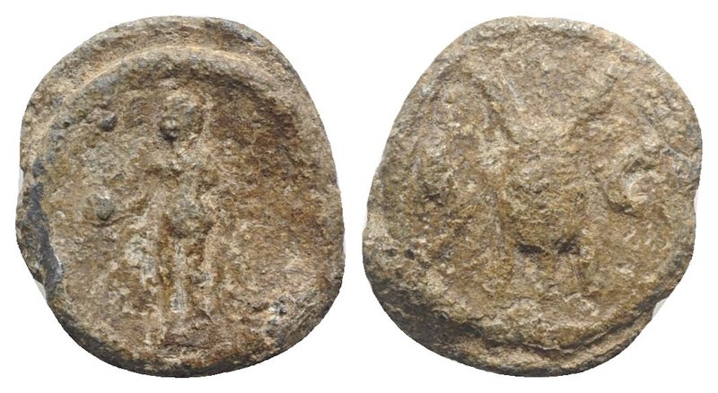 Roman PB Tessera, c. 1st century BC - 1st century AD (19mm, 5.90g, 12h). Genius(...