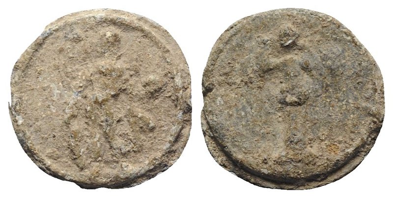Roman PB Tessera, c. 1st century BC - 1st century AD (20mm, 5.80g, 12h). Hercule...