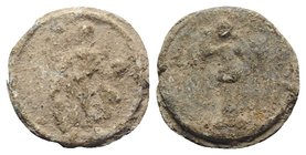 Roman PB Tessera, c. 1st century BC - 1st century AD (20mm, 5.80g, 12h). Hercules standing facing holding clun and lion-skin. R/ Victory(?) standing f...