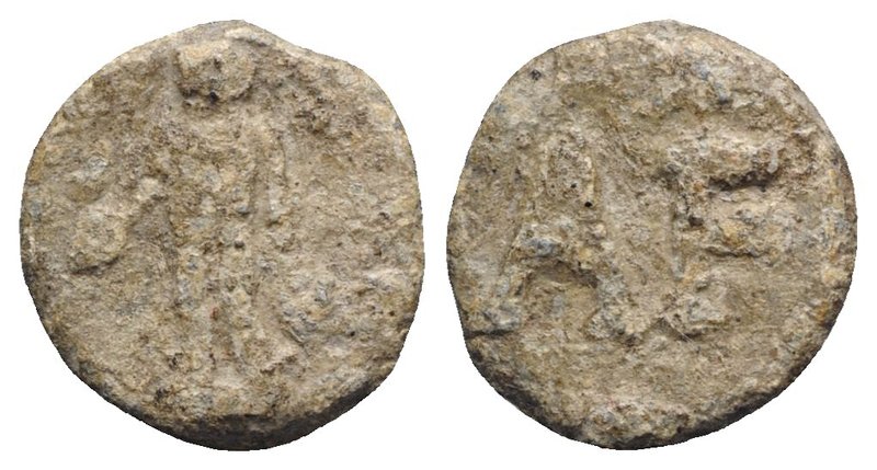 Roman PB Tessera, c. 1st century BC - 1st century AD (17mm, 5.19g, 12h). Hercule...