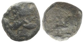 Roman PB Tessera, c. 3rd-2nd century BC (16mm, 7.62g, 9h). Head of Janus. R/ Horse standing r. Fine