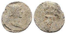 Roman PB Tessera, c. 1st century BC - 1st century AD (22mm, 6.13g, 12h). Head of Mercury r. R/ Caduceus. Good Fine