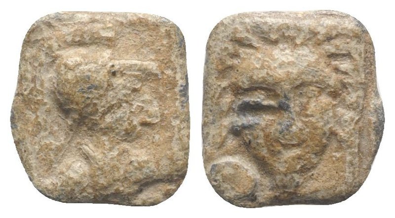 Roman Square PB Tessera, c. 1st century BC - 1st century AD (14mm, 3.29g, 12h). ...