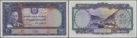 Afghanistan: 20 Afghanis ND(1939) P. 24a, rare banknote, issued with serial number, with bank cancellation lines on front side and bank cancellation s...