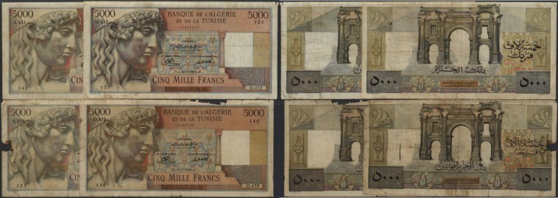 Algeria: huge lot with 78 Banknotes Algeria 5000 Francs with different dates 194...