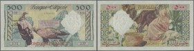 Algeria: 500 Francs 1958 P. 117, key note of this series in extraordinary condition for this type of note, one light vertical bend, no strong folds, n...