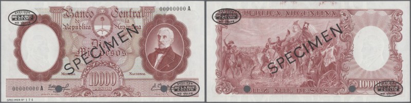 Argentina: 10000 Pesos ND (1961-69) Specimen P. 281as with large black ”Specimen...