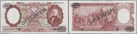 Argentina: 10000 Pesos ND (1961-69) Specimen P. 281as with large black ”Specimen” overprint on front and back, 2 hole cancellations, zero serial numbe...