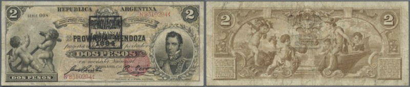 Argentina: 2 Pesos 1888 overstamped ”Renovacion 1894” Serie 008 P. S1162c, seldo...