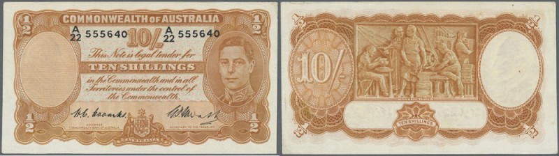 Australia: 10 Shillings 1949 Rennick R14, signatures Coombs-Watt plus Coombs as ...