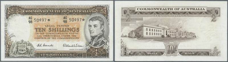 Australia: 10 Shillings 1952 ”STAR NOTE” (Replacement), very rare, signed Coombs...