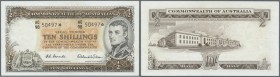 Australia: 10 Shillings 1952 ”STAR NOTE” (Replacement), very rare, signed Coombs-Wilson, Coombs signed as Governor Commonwealth Bank, 2 vertical folds...