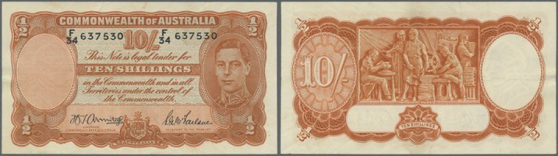 Australia: 10 Shillings 1942 Rennick R13, signatures Armitage-McFarlane, plus Ar...